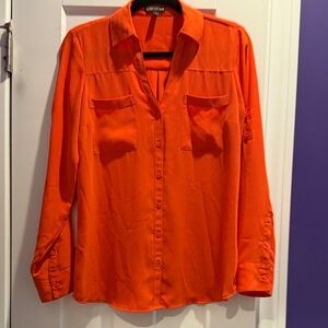 Express Orange Button-Up Shirt